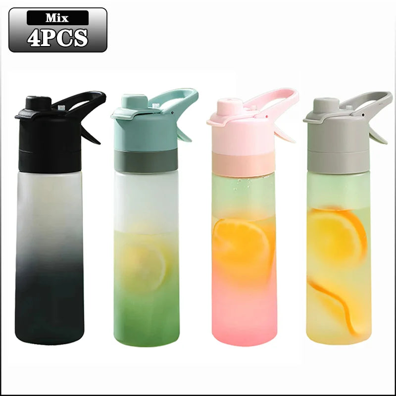 Gourde Brumisateur 650ml avec Paille – Spray Brume & Hydratation, Outdoor & Sport