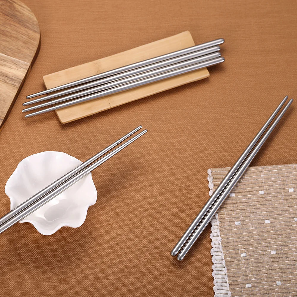 Reusable stainless steel chopsticks, Japanese style