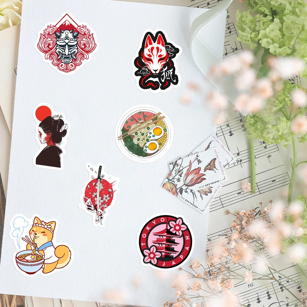 Stickers japonais traditionnels – Lot imperméable