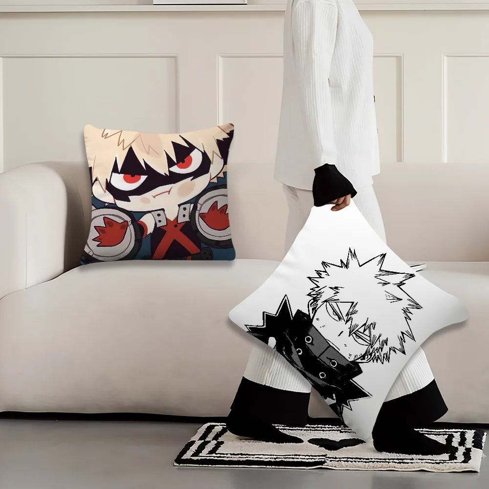 Housse de coussin Katsuki Bakugo de l'anime My Hero Academia, pour salon, tête de lit, bureau, chambre, canapé, oreiller de sieste