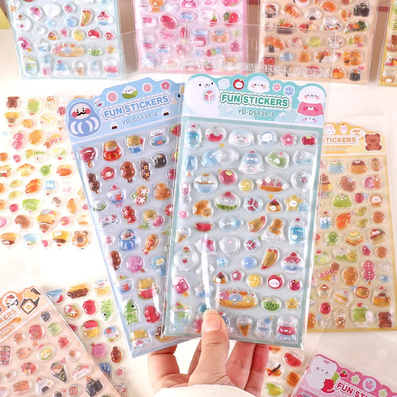 Stickers 3D japonais relief cristal – 6 styles