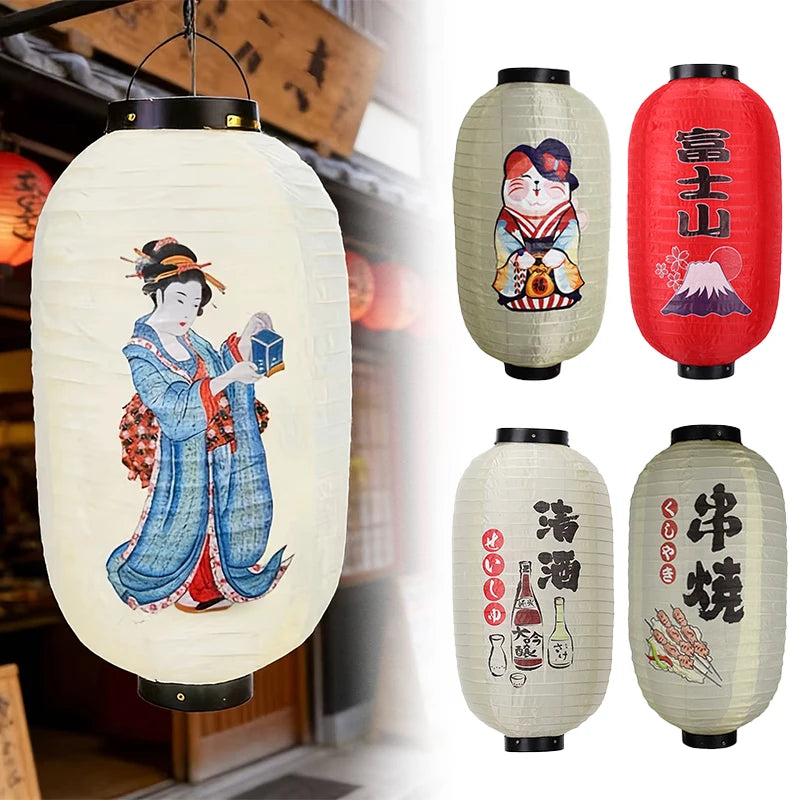 Lanternes japonaises suspendues en papier, décorations artistiques pour restaurants de sushis