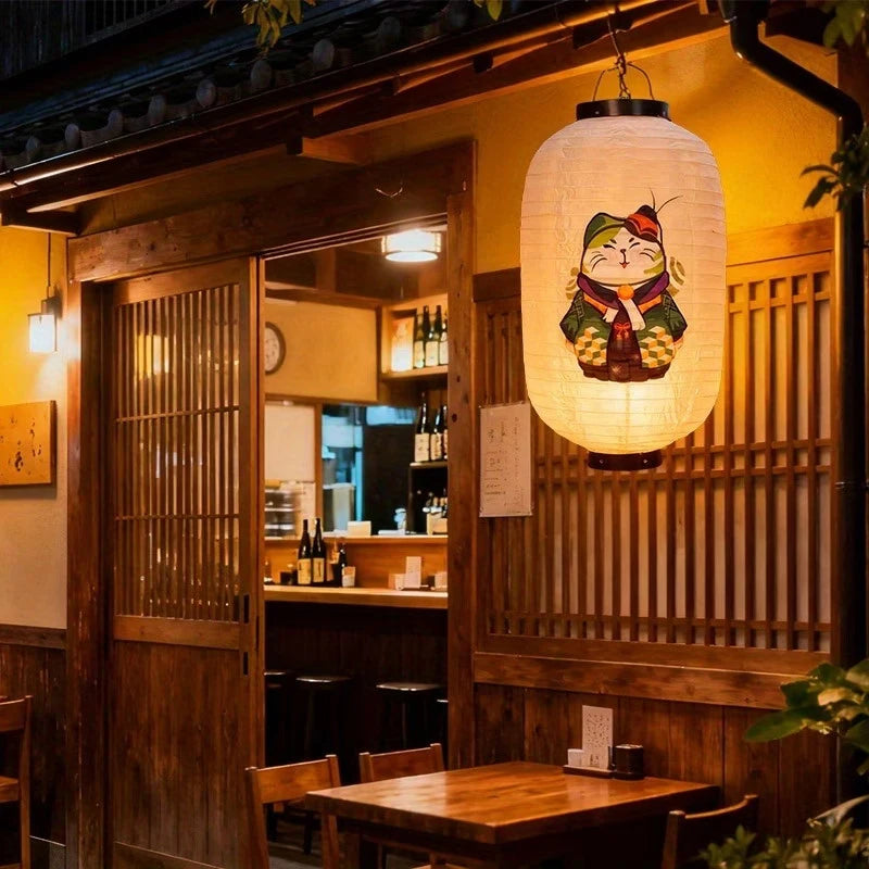 Lanternes japonaises suspendues en papier, décorations artistiques pour restaurants de sushis